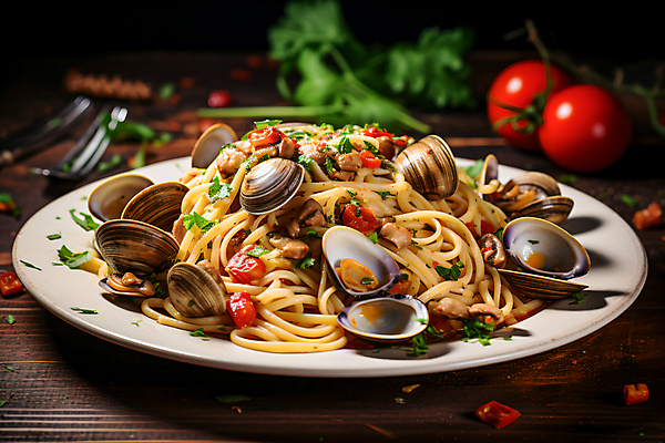 JPG 편집이미지 접시 조개 파스타 서양음식 파슬리 사람없음 봉골레 봉골레파스타 파슬리가루 편집실사 AI포토 AI콘텐츠 식기 음식 채소 어패류 가루 CG 파일형식