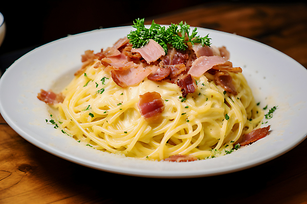 JPG 편집이미지 접시 파스타 서양음식 파슬리 사람없음 허브 베이컨 파슬리가루 크림파스타 편집실사 AI포토 AI콘텐츠 식물 식기 음식 채소 돼지고기 가루 CG 파일형식