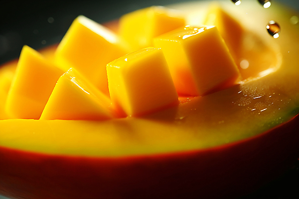 JPG 편집이미지 조각 단면 사람없음 노란색 물방울 수분 자르기 디지털합성 열대과일 망고 애플망고 편집실사 AI포토 AI콘텐츠 컬러 과일 모션 CG 파일형식