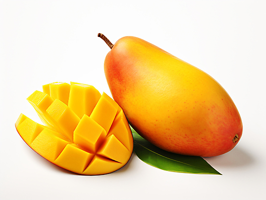 JPG 편집이미지 조각 잎 단면 사람없음 노란색 자르기 디지털합성 열대과일 망고 애플망고 편집실사 AI포토 AI콘텐츠 식물 컬러 과일 모션 CG 파일형식