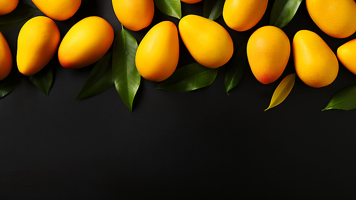 JPG 편집이미지 잎 사람없음 하이앵글 노란색 검은색 디지털합성 열대과일 망고 카피스페이스 애플망고 편집실사 AI포토 AI콘텐츠 식물 뷰포인트 컬러 과일 공백 CG 파일형식