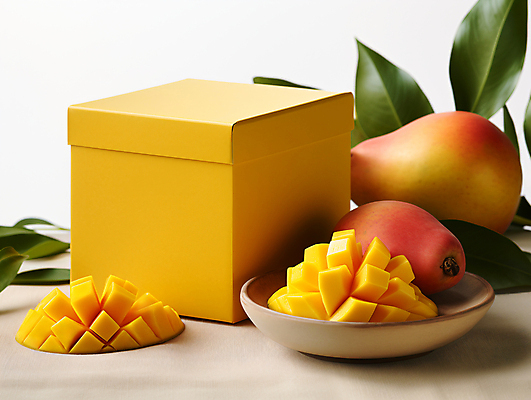 JPG 편집이미지 조각 잎 단면 사람없음 상자 노란색 자르기 디지털합성 열대과일 망고 애플망고 편집실사 AI포토 AI콘텐츠 식물 컬러 과일 모션 CG 파일형식