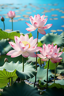 JPG 편집이미지 호수 자연 연꽃 풍경 사람없음 연못 연잎 편집실사 AI포토 AI콘텐츠 꽃 잎 CG 생태계 파일형식