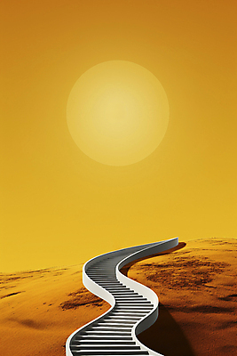 JPG 편집이미지 사람없음 노란색 계단 원형 커브길 땅 상승 오르막 카피스페이스 편집실사 AI컴퓨터그래픽 AI콘텐츠 도형 도로 컬러 컨셉 공백 CG 파일형식