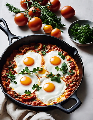 JPG 편집이미지 음식 토마토 사람없음 프라이팬 고수 계란요리 천 에그인헬 편집실사 AI포토 AI콘텐츠 채소 주방용품 요리 계란 직물 향신료 CG 파일형식