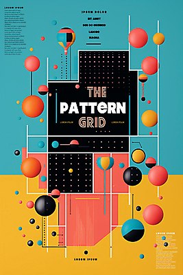 PSD 편집이미지 디자인 백그라운드 패턴 추상 사람없음 컬러풀 원형 디지털합성 격자 기하학 이미지편집 도형 컬러 무늬 파일형식