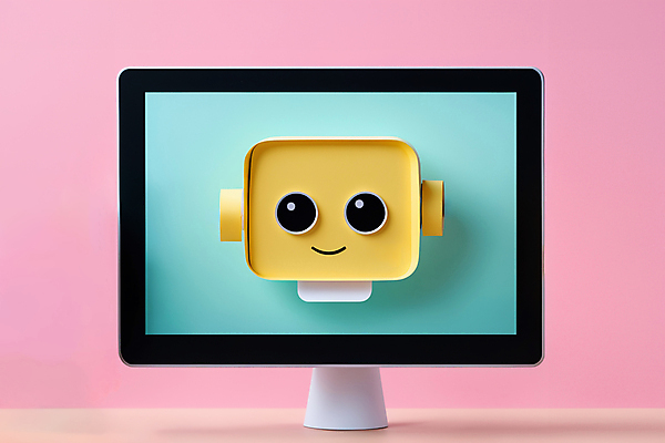 JPG 편집이미지 캐릭터 교육 사람없음 디지털 모니터 페이퍼아트 로봇 채팅봇 편집실사 AI포토 AI콘텐츠 컴퓨터 CG 파일형식 AI_인공지능