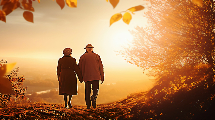 JPG 전신 편집이미지 공원 여자 할아버지 노년 남자 할머니 단풍 풍경 두명 걷기 손잡기 노부부 산책 가을 노인만 편집실사 AI포토 AI콘텐츠 부부 계절 공공시설 잎 모션 휴식 사람 성인 CG 성인만 파일형식