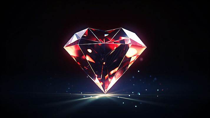 JPG 편집이미지 사람없음 빨간색 빛 반짝임 보석 디지털합성 다이아몬드 편집실사 AI포토 AI콘텐츠 컬러 모션 광석 CG 파일형식
