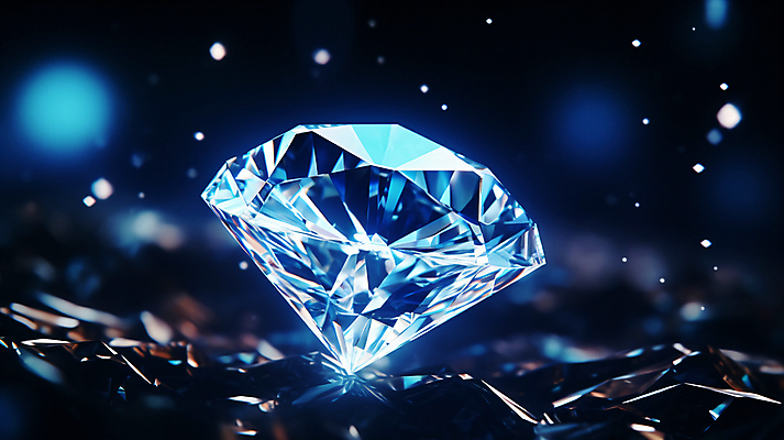 JPG 편집이미지 사람없음 파란색 빛 반짝임 보석 디지털합성 다이아몬드 편집실사 AI포토 AI콘텐츠 컬러 모션 광석 CG 파일형식