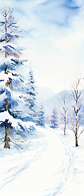 JPG 나무 구름 백그라운드 겨울 일러스트 자연 하늘 풍경 사람없음 설원 흰색 눈 눈내림 국내일러스트 AI일러스트 AI콘텐츠 자연요소 식물 계절 컬러 날씨 눈_날씨 생태계 파일형식