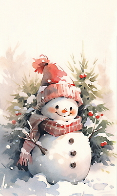 JPG 겨울 일러스트 눈사람 수채화 털모자 사람없음 귀여움 눈 포근함 털목도리 국내일러스트 AI일러스트 AI콘텐츠 자연요소 모자_잡화 계절 컨셉 날씨 목도리 감각 파일형식