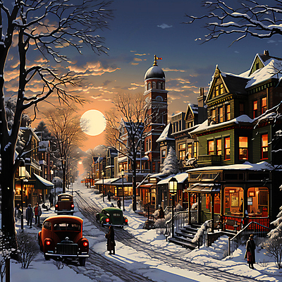 JPG 나무 구름 편집이미지 길 크리스마스 겨울 자동차 하늘 주택 풍경 사람없음 태양 마을 일몰 눈 디지털합성 눈덮임 편집실사 자연요소 식물 계절 기념일 육상교통 컨셉 날씨 건물 노을 CG 파일형식