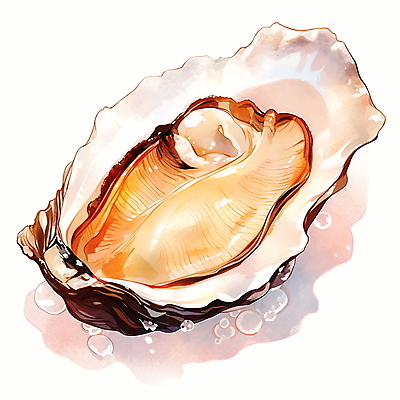 JPG 일러스트 식재료 조개 수채화 사람없음 굴 해산물 국내일러스트 AI일러스트 AI콘텐츠 어패류 파일형식
