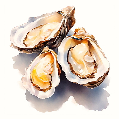 JPG 일러스트 식재료 조개 수채화 사람없음 굴 해산물 국내일러스트 AI일러스트 AI콘텐츠 어패류 파일형식