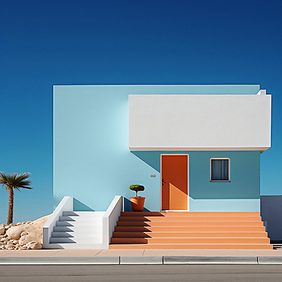 JPG 나무 편집이미지 디자인 화분 백그라운드 창문 하늘 추상 사람없음 건물 문 계단 조약돌 디지털합성 파스텔톤 미니멀 편집실사 AI포토 AI콘텐츠 식물 건축물 컬러 무늬 돌_바위 CG 파일형식