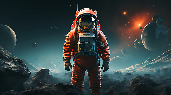 JPG 편집이미지 한명 사람 풍경 상반신 성인 우주 행성 우주비행사 신비 디지털합성 우주복 성인한명만 편집실사 AI인물포토 AI콘텐츠 1 옷 컨셉 CG 성인만 파일형식 AI포토