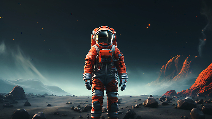 JPG 편집이미지 한명 사람 풍경 상반신 성인 우주 행성 우주비행사 신비 디지털합성 우주복 성인한명만 편집실사 AI인물포토 AI콘텐츠 1 옷 컨셉 CG 성인만 파일형식 AI포토