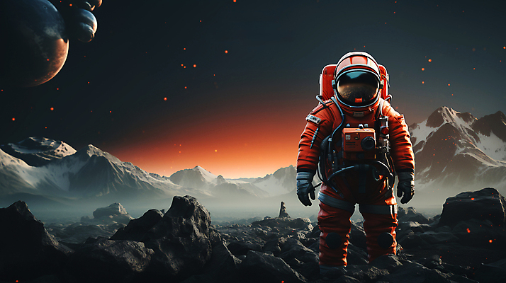 JPG 편집이미지 한명 사람 풍경 상반신 성인 우주 행성 우주비행사 신비 디지털합성 우주복 성인한명만 편집실사 AI인물포토 AI콘텐츠 1 옷 컨셉 CG 성인만 파일형식 AI포토