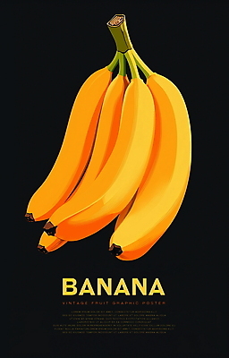 PSD 포스터 백그라운드 일러스트 바나나 사람없음 그래픽 노란색 검은색 빈티지 복고 국내일러스트 컬러 컨셉 과일 파일형식