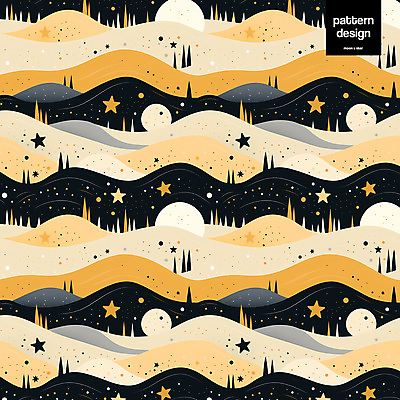 PSD 구름 별 물결 패턴 곡선 일러스트 사람없음 반짝임 노란색 검은색 패턴백그라운드 달 웨이브 몽환 국내일러스트 자연요소 선 컬러 백그라운드 컨셉 무늬 모션 파일형식