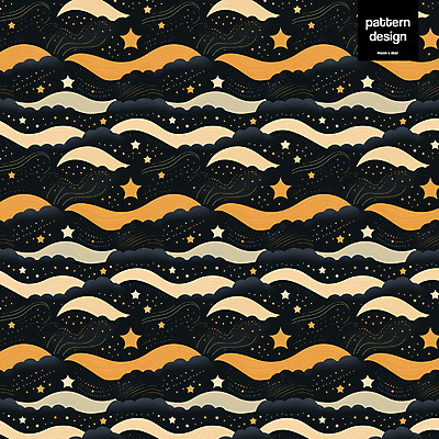 PSD 구름 별 물결 패턴 곡선 일러스트 사람없음 반짝임 노란색 패턴백그라운드 달 남색 웨이브 몽환 국내일러스트 자연요소 선 컬러 백그라운드 컨셉 무늬 모션 파일형식
