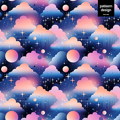 PSD 구름 별 패턴 일러스트 사람없음 반짝임 컬러풀 보라색 패턴백그라운드 그라데이션 몽환 국내일러스트 자연요소 컬러 백그라운드 컨셉 무늬 모션 파일형식