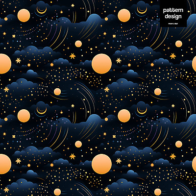 PSD 구름 별 패턴 일러스트 사람없음 반짝임 주황색 패턴백그라운드 달 남색 몽환 국내일러스트 자연요소 컬러 백그라운드 컨셉 무늬 모션 파일형식