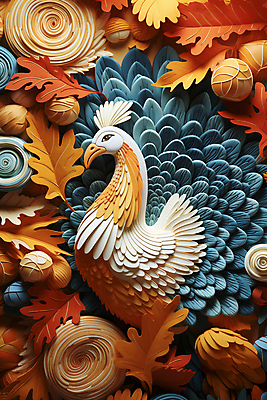 JPG 편집이미지 기독교 단풍 낙엽 조류 사람없음 컬러풀 가을 디지털합성 추수감사절 편집실사 AI포토 AI콘텐츠 동물 계절 종교 컬러 잎 CG 파일형식