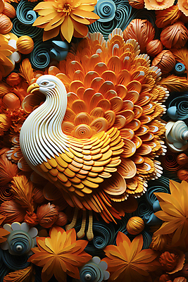 JPG 편집이미지 기독교 단풍 낙엽 조류 사람없음 컬러풀 가을 디지털합성 추수감사절 편집실사 AI포토 AI콘텐츠 동물 계절 종교 컬러 잎 CG 파일형식