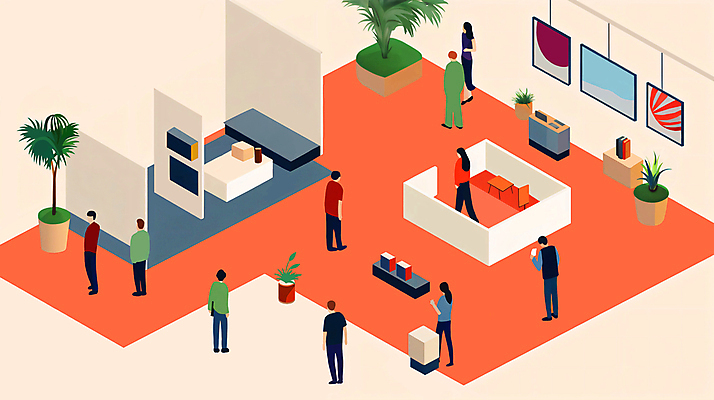 JPG 전신 나무 여자 남자 문화 여유 액자 일러스트 탁자 서기 여러명 성인 걷기 전시 미술관 전시회 구경 박물관 작품 관람 아이소메트릭 문화생활 성인만 문화의날 국내일러스트 AI일러스트 AI콘텐츠 식물 라이프스타일 감정 가구 다수 모션 미술 사람 파일형식 법정기념일