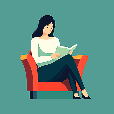 JPG 전신 여자 문화 여유 일러스트 한명 들기 앉기 성인 책 소파 독서 교양 청록색 문화생활 성인여자한명만 문화의날 차분 국내일러스트 AI일러스트 AI콘텐츠 1 라이프스타일 감정 컬러 컨셉 의자 모션 사람 여자한명만 성인여자만 파일형식 법정기념일