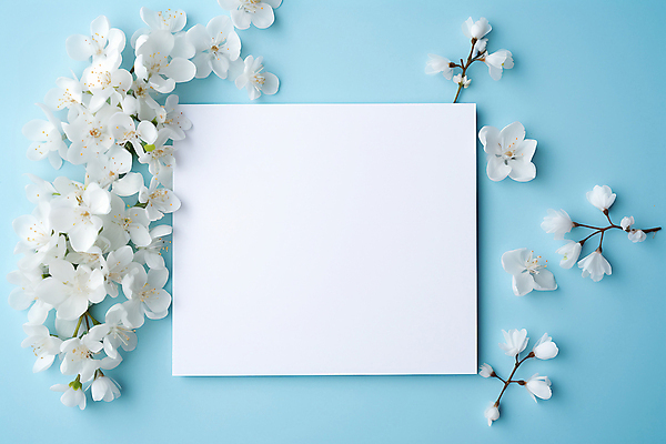 JPG 편집이미지 꽃 종이 하늘색 사람없음 디지털합성 카피스페이스 편집소스 편집실사 AI포토 AI콘텐츠 식물 파란색 공백 CG 파일형식