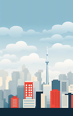 JPG 구름 일러스트 하늘 풍경 빌딩 사람없음 건물 탑 도시 흐림 국내일러스트 AI일러스트 AI콘텐츠 자연요소 건축물 날씨 파일형식