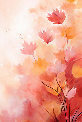 PSD 백그라운드 단풍 일러스트 수채화 풍경 사람없음 빨간색 가을 나뭇가지 국내일러스트 나무 계절 컬러 잎 파일형식