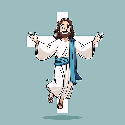 전신 캐릭터 남자 기독교 십자가 일러스트 팔벌리기 한명 미소 성인 비행 예수 성인남자한명만 일러캐릭터 AI파일 1 종교 모션 표정 사람 신_종교 남자한명만 성인남자만 파일형식 벡터