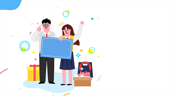 전신 학생 여자 남자 교복 하늘색 신발 청소년 선물 서기 들기 이벤트 두명 선물상자 쇼핑 손들기 세일 팻말 할인쿠폰 십대만 수능할인 모션그래픽 MP4 MOV 옷 모션 프레임 사람 파란색 상자 수능 쿠폰 동영상 파일형식