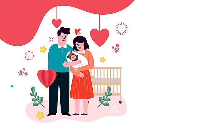 전신 여자 남자 안기 서기 웃음 들기 성인 빨간색 세명 부모 화목 육아 자녀 하트 아기 아기침대 모션그래픽 MP4 MOV 모양 컬러 컨셉 가족 모션 표정 사람 아기용품 침대 동영상 파일형식