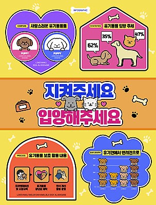 말풍선 여러마리 일러스트 그래프 사람모양 사람없음 노란색 인포그래픽 하트 보호 아치 손모양 개발바닥 개뼈다귀 먹이그릇 유기견 입양 집모양 유기묘 유기동물 국내일러스트 AI파일 모양 동물 그릇 컬러 다수 컨셉 고양이 개 발바닥 애견간식 파일형식 벡터 손_신체부위