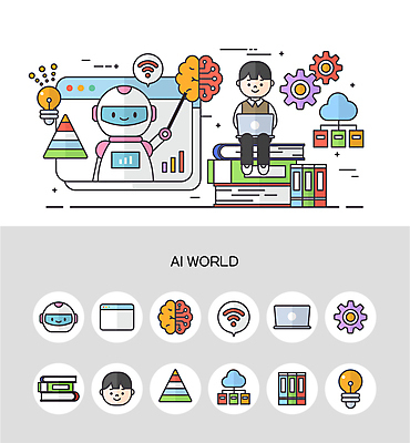 학생 교육 남자 어린이 말풍선 일러스트 전구 그래프 한명 앉기 소년 책 노트북 세트 스크린 과학기술 가리킴 삼각형 로봇 얼굴모양 뇌 톱니바퀴 와이파이 클라우드서비스 인터넷창 온라인강의 소년한명만 AI_인공지능 국내일러스트 AI파일 모양 도형 1 얼굴 인터넷 모션 기술 사람 손짓 전자제품 강의 서비스 무선인터넷 남자한명만 소년만 파일형식 벡터 언택트