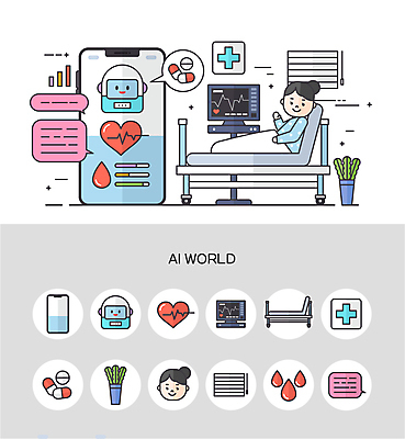 여자 화분 말풍선 일러스트 병원 한명 앉기 성인 스마트폰 세트 알약 진료 과학기술 환자 하트 블라인드 혈액 맥박 로봇 얼굴모양 분석 병원침대 심전도모니터 십자모양 원격의료 성인여자한명만 AI_인공지능 국내일러스트 AI파일 모양 1 얼굴 컨셉 의학 모션 기술 사람 핸드폰 스마트기기 약 침대 커튼 십자 원격 여자한명만 성인여자만 파일형식 벡터