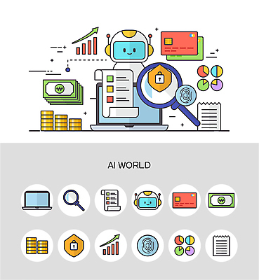 지폐 일러스트 돋보기 그래프 사람없음 노트북 세트 동전 과학기술 신용카드 로봇 문서 보안 상승 방패 영수증 가계부 동전탑 지문 지문인식 AI_인공지능 국내일러스트 AI파일 컨셉 돈 기술 안전 금융 전자제품 쌓기 생체인식기술 파일형식 벡터