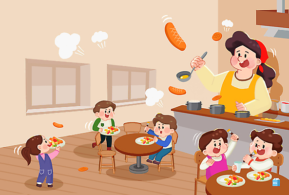 전신 PSD 학생 접시 여자 남자 어린이 음식 의자 일러스트 식탁 주방용품 수저 요리 들기 소녀 소년 여러명 상반신 성인 스쿨라이프 소시지 연기 먹기 국자 점심 점심식사 급식 급식소 국내일러스트 라이프스타일 식기 가구 생활용품 다수 학교 모션 탁자 사람 식사 가공식품 파일형식