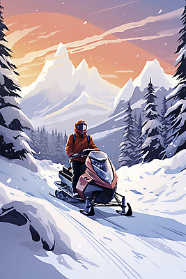 JPG 전신 편집이미지 겨울 자연 겨울스포츠 산 한명 사람 풍경 성인 레포츠 운전 스노모빌 성인한명만 편집실사 AI인물포토 AI콘텐츠 1 계절 스포츠 모션 레저 CG 생태계 성인만 파일형식 AI포토