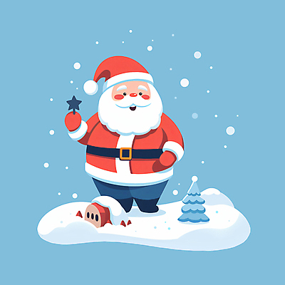 JPG 전신 나무 노년 남자 별 일러스트 산타모자 수염 한명 들기 산타클로스 설원 눈송이 산타캐릭터 노인남자한명만 일러캐릭터 AI일러스트 AI콘텐츠 자연요소 식물 캐릭터 모자_잡화 1 크리스마스 모션 눈_날씨 사람 성인 남자한명만 노인남자만 파일형식