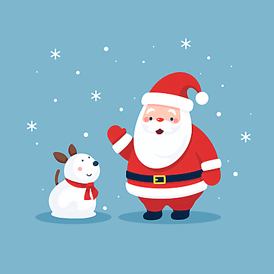 JPG 전신 노년 남자 리본 일러스트 산타모자 눈사람 수염 한명 산타클로스 눈송이 강아지 산타캐릭터 노인남자한명만 일러캐릭터 AI일러스트 AI콘텐츠 캐릭터 모자_잡화 1 크리스마스 눈_날씨 사람 성인 반려동물 개 남자한명만 노인남자만 파일형식