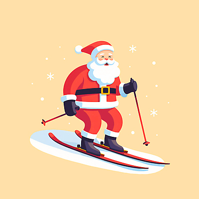 JPG 전신 노년 남자 일러스트 산타모자 스키 수염 그림자 한명 웃음 산타클로스 눈송이 산타캐릭터 노인남자한명만 스키타기 일러캐릭터 AI일러스트 AI콘텐츠 캐릭터 모자_잡화 1 크리스마스 겨울스포츠 눈_날씨 표정 사람 성인 남자한명만 노인남자만 파일형식