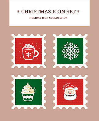아이콘 사람모양 눈꽃 사람없음 빨간색 초록색 세트 산타클로스 머그컵 눈송이 컵케이크 코코아 우표 마시멜로우 2D아이콘 AI파일 모양 음료 컬러 크리스마스 디저트 눈_날씨 컵 케이크 파일형식 벡터
