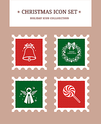 아이콘 크리스마스 천사 막대사탕 사람없음 빨간색 초록색 세트 종 우표 징글벨 크리스마스리스 2D아이콘 AI파일 기념일 컬러 사탕 화환 파일형식 벡터