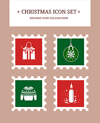 아이콘 크리스마스 초 사람없음 빨간색 초록색 선물상자 쇼핑 세트 쇼핑백 스웨터 니트 우표 오너먼트 2D아이콘 AI파일 기념일 컬러 상의 크리스마스장식 가방 선물 상자 파일형식 벡터